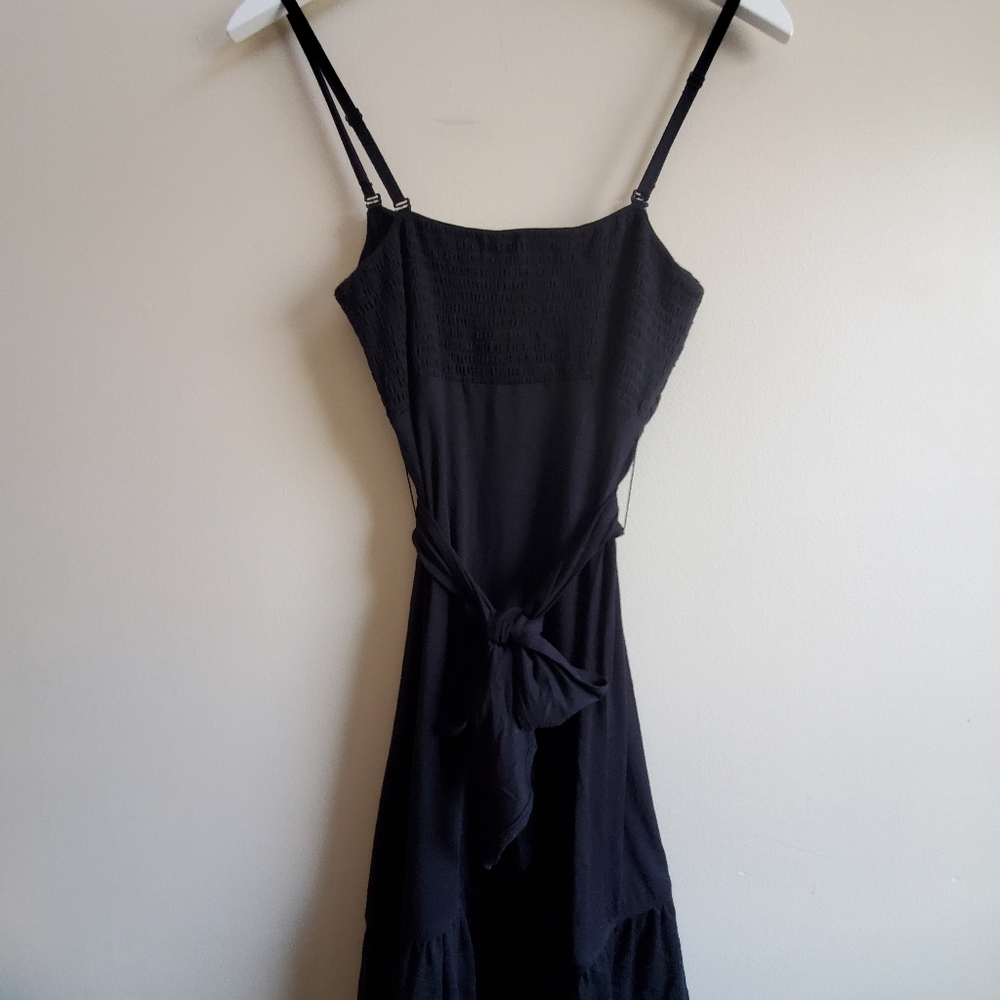 Free People Jersey Knit Black Dress with straps tie back, small size - Picture 6 of 10